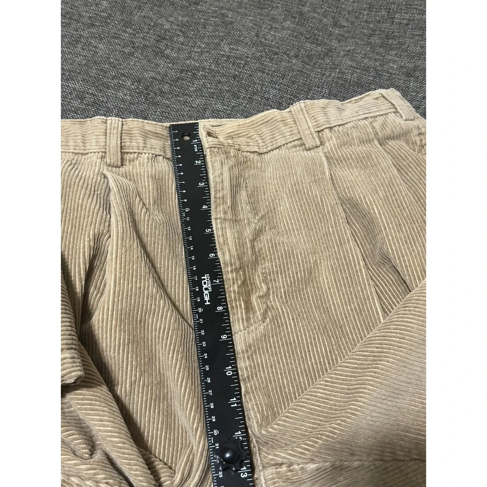 Britches Mens 35x34 Corduroy Pants Pleated Tan Khaki Cotton